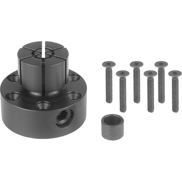 Mandrel Collet W Lateral Clamping, Form:A, Structural Steel Blk Oxidized, Comp:Carbon Steel Tempered
